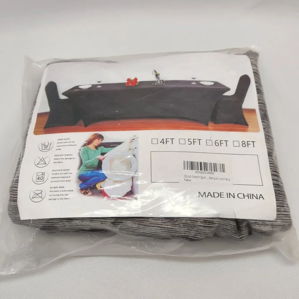 Obstal Stretch Spandex Tablecloth Cover for Standard Folding Tables